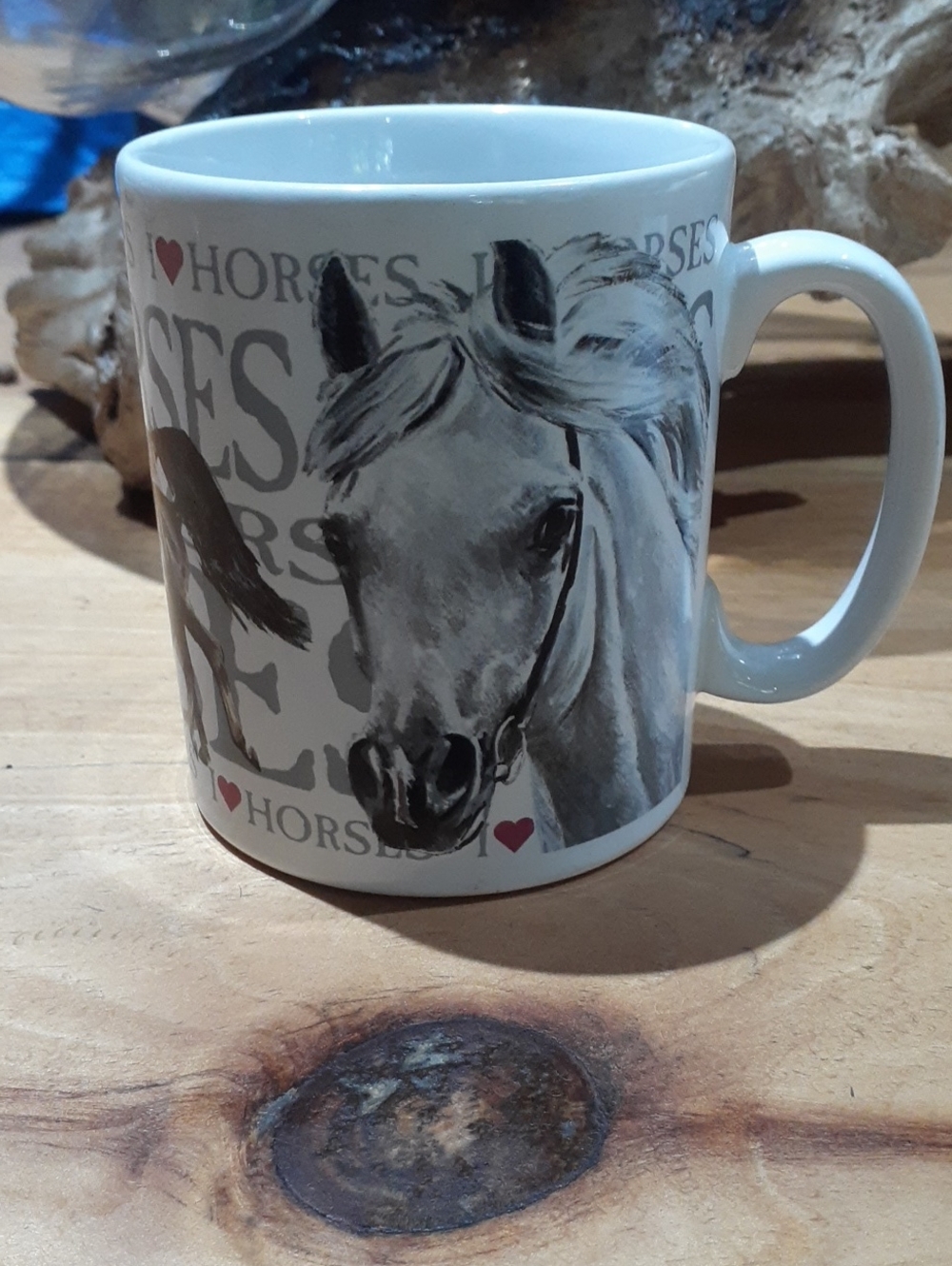 Vintage Otter House England I Love Horses Mug